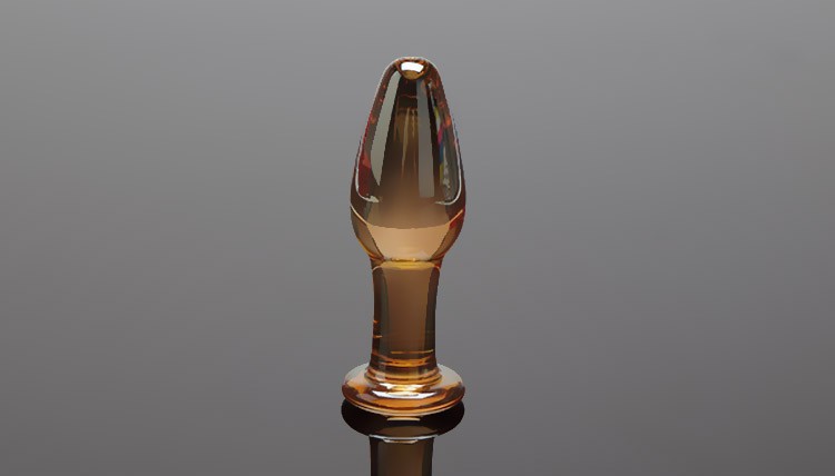 顶级品质的金色玻璃假阳具用于女性的肛门塞性工具