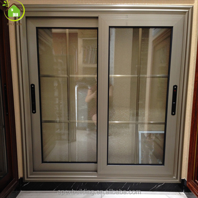 Champagne color aluminum windows double glazed windows