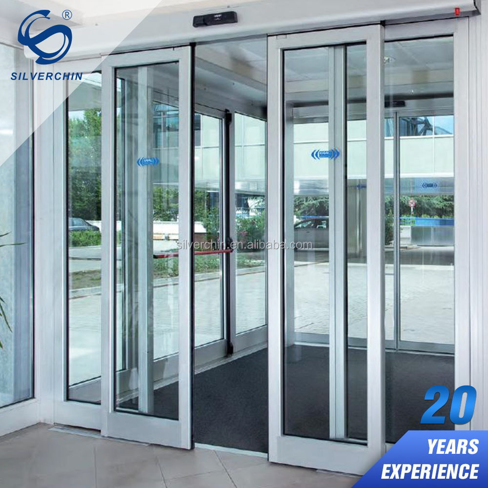 Dalam ruangan Aluminium Kaca Kantor Elegan Kebesaran Pintu Masuk Depan
