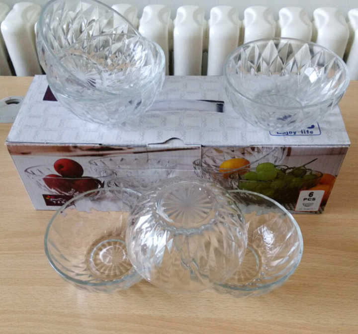 wholesale large decorative borosilicate salad ice cream fruit glass bowl
