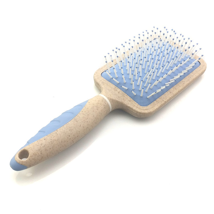 Private Label Hair Brush Eco-friendly Hair Brush Detangling Wheat Straw Paddle Hair Brush
