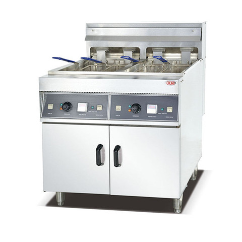 商用独立式2罐4篮深电炸锅恒温器出售