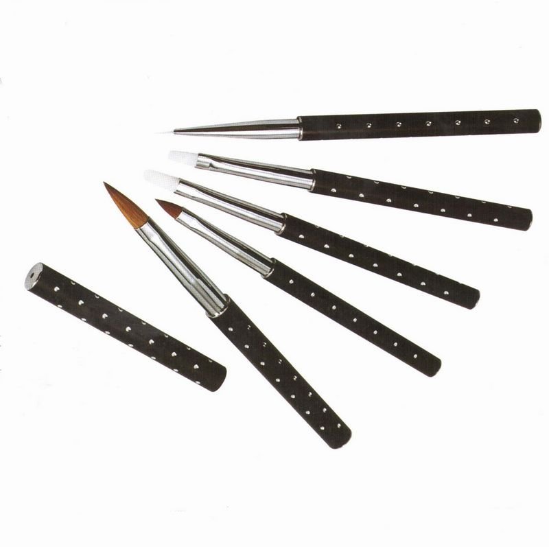 7Pcs Nail Art Design Painting Drawing Brushes Sliver