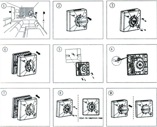 240v Mechanical Room Thermostats For Ventilation  83x83x38mm 1