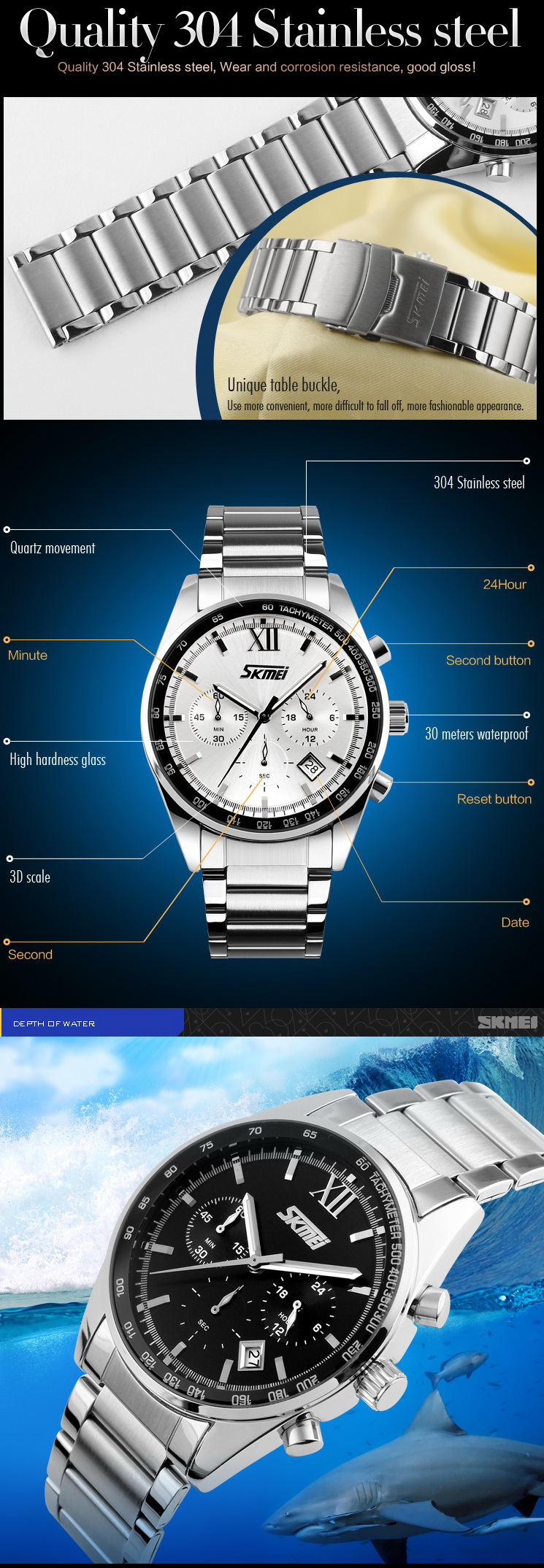 Часы Orologio da Polso SKMEI 9096 самые популярные спортивные часы из сплава мужские роскошные брендовые деловые кварцевые часы