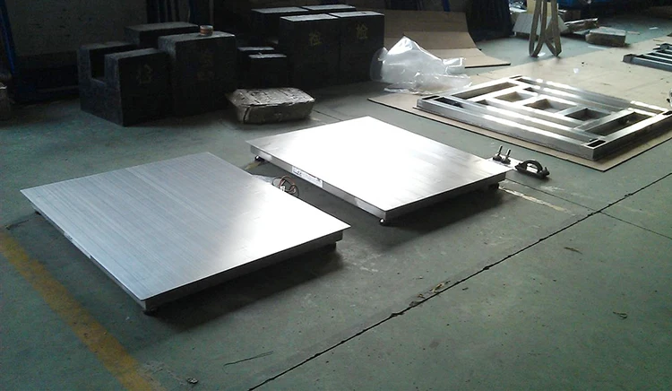 Ultra-low plate stainless steel 2000 kg floor weight scale with ramps
