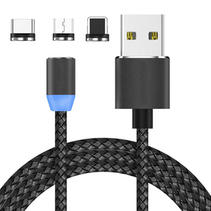 Phone Accessories Mobile Magnetic Usb Data Cable Micro Braided Usb Cable 3 In 1 Charger Cable