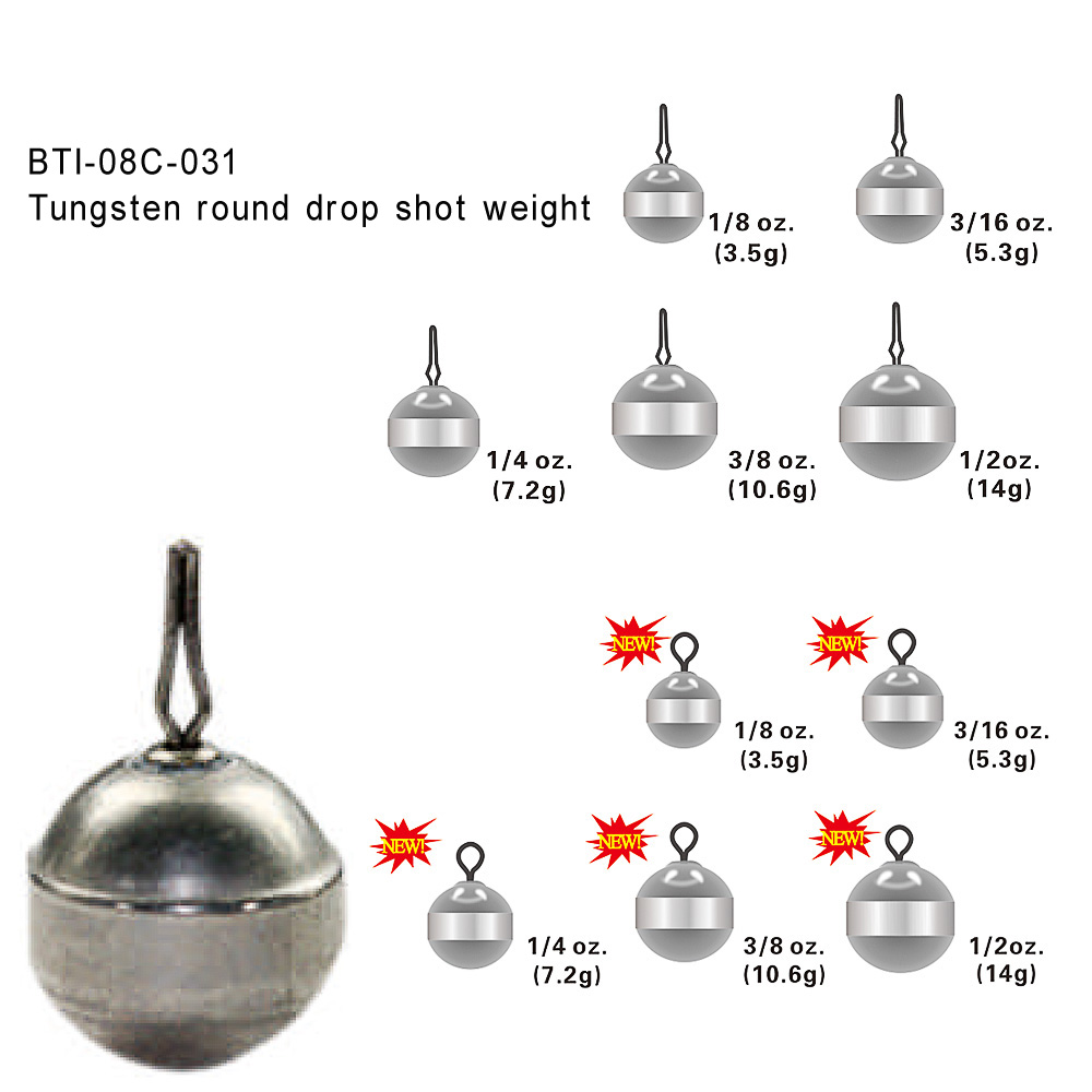 BELL STYLE 10 of 1//8oz STEEL drop shot weights