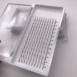 Private labels heat bonded premade volume lashes fans 5d long stem wide fans eyelash extensions