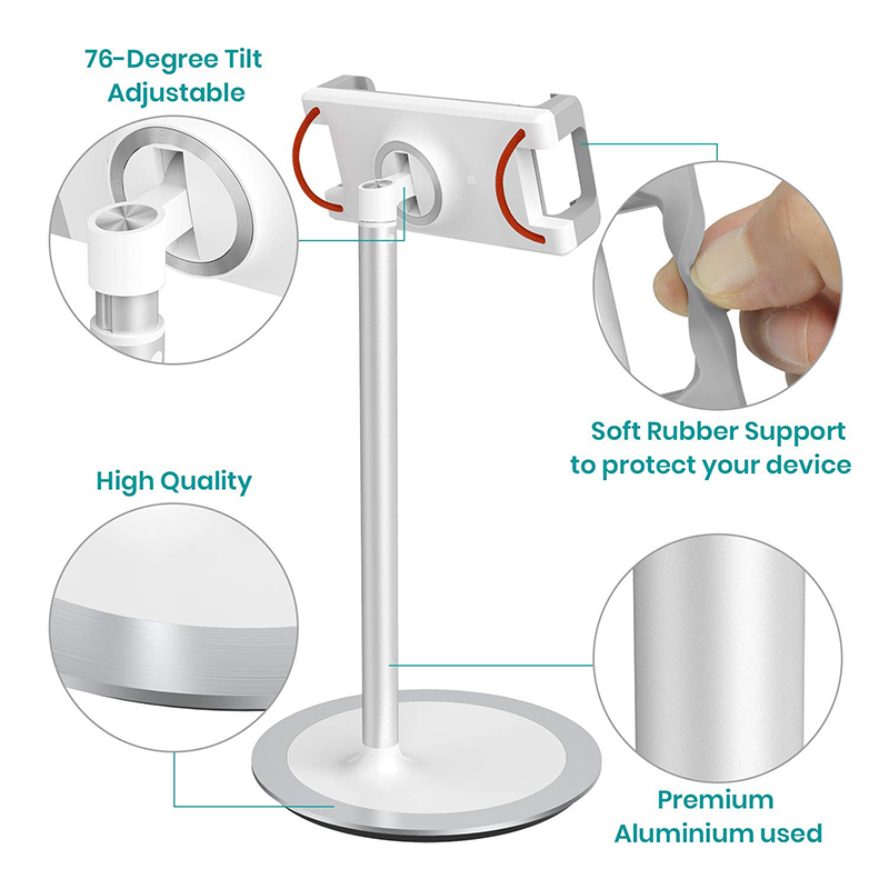 Adjustable Cell Phone Stand Desk Phone Holder Compatible with All 4-8'' Phones Office Accessories All Android Smartphone - Black