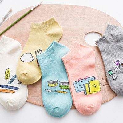 Невидимые носки с героями мультфильмов; Женские Дышащие носки-башмачки с закрытым носком