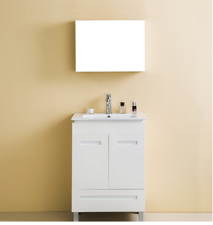 Euro style floor standing waterproof plywood bathroom vanity with mirror cabinet white bathroom cabinet