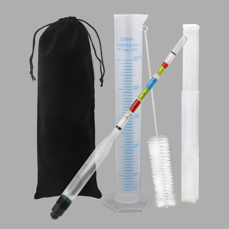 ABV Beer Brix and Gravity Test Kit Cider /& Kombucha Mead Triple Scale Hydrometer and Glass Test Jar for Wine