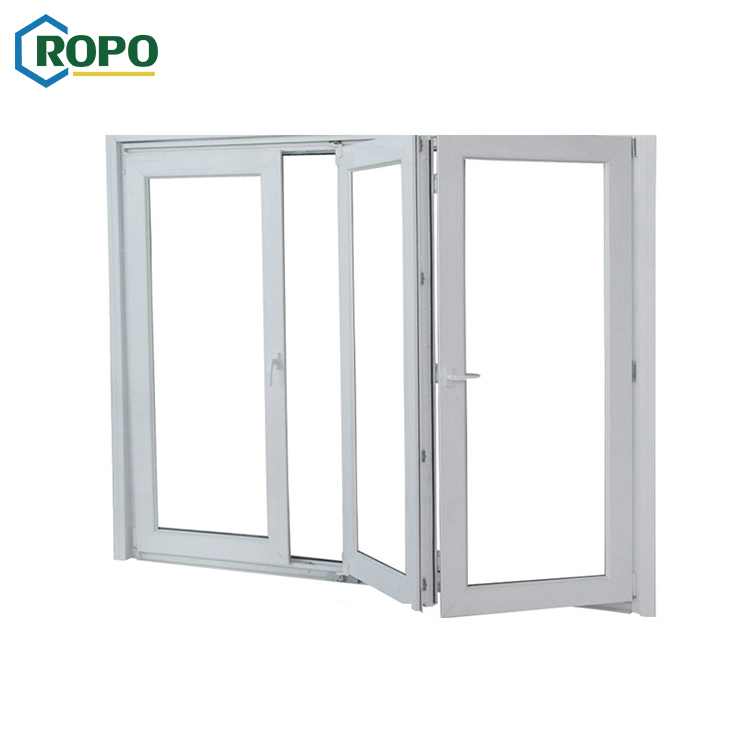 CE Vidro Vinil Cozinha Bi-fold Dobrável Pátio UPVC Janelas de Vidros Duplos