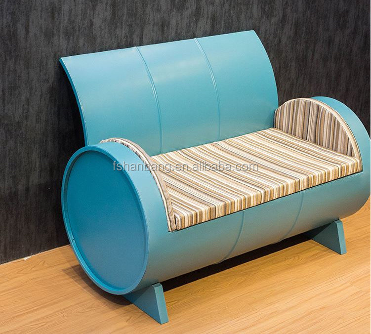 Industrial Loft Style Outdoor Furniture Metal Drum Chairs