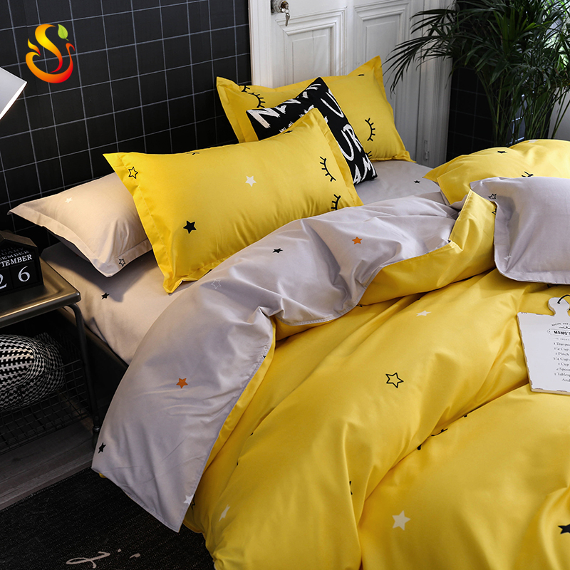Premium Personality and contracted digital printed polyester bed sheet set