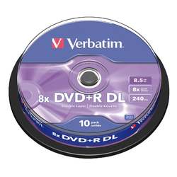 new DVD+R DL 8.5GB 240min 10Pk Spindle 8x Double Dual Layer Recordable Media Disc Branded Compact Write Once Data Storage
