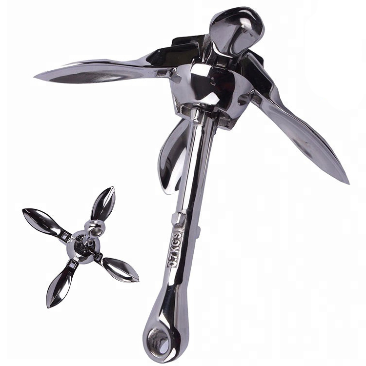 Морской каяк из нержавеющей стали, рыболовный комплект, складной якорь лодки грейпеля