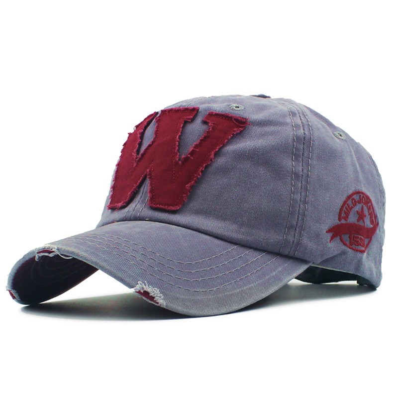 Wholesale unisex baseball cap with capital letters W outdoor sport cap