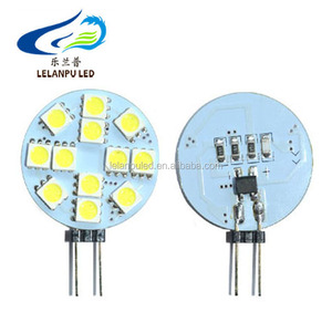 EverBrightt 12-Pack Warm White Round G4 5050 6SMD Marine RV Reading Car Led Light Bulbs Boat Lamps DC 12V