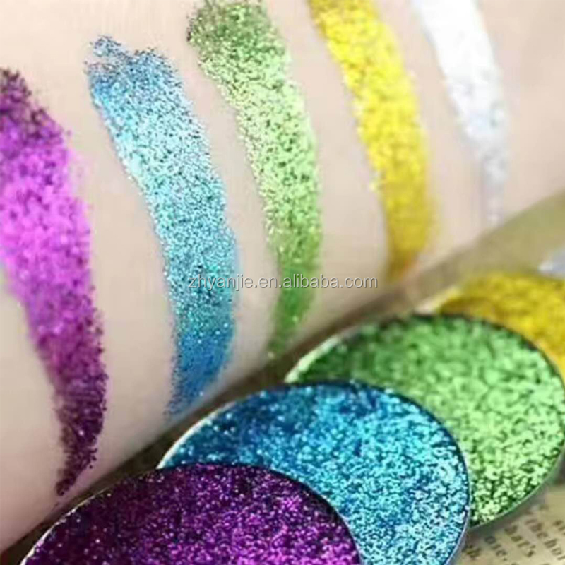 Оптовая продажа, палитра теней для век с высоким пигментированным блеском, частная торговая марка, компактная пудра