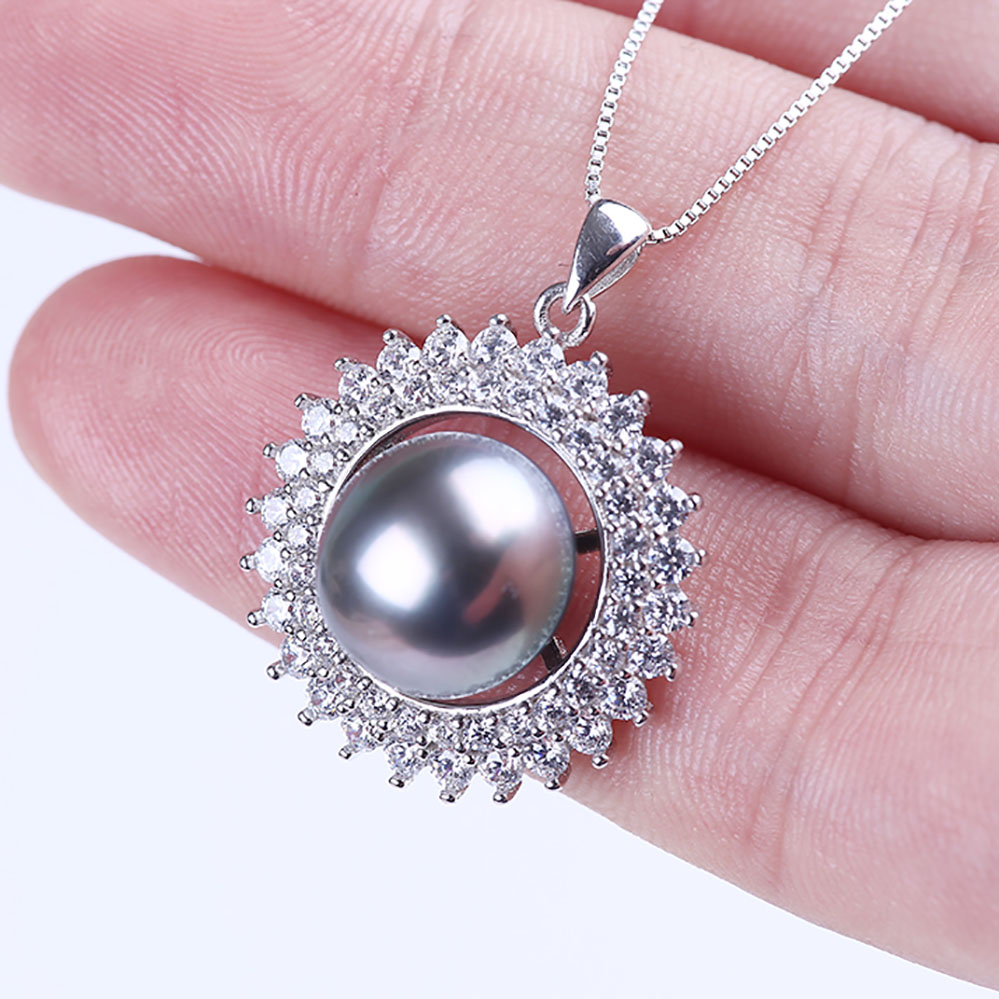 Conjuntos de jóias de moda em massa real black pearl necklace