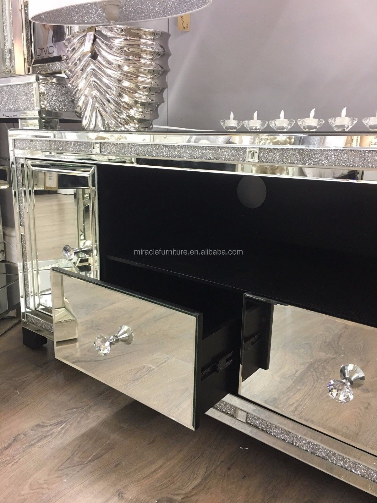 Sparkly Mirrored Console Table for Living Room & Entryway