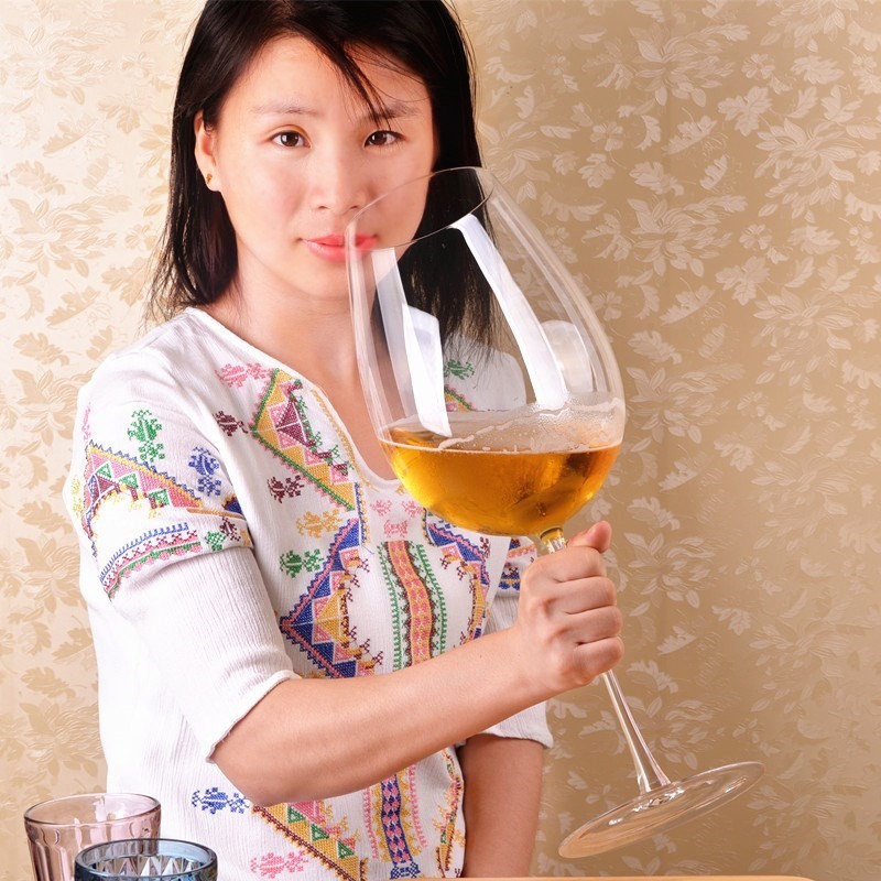 Haonai Lead free crystal wine glass/giant wine goblet/beer glass goblet.