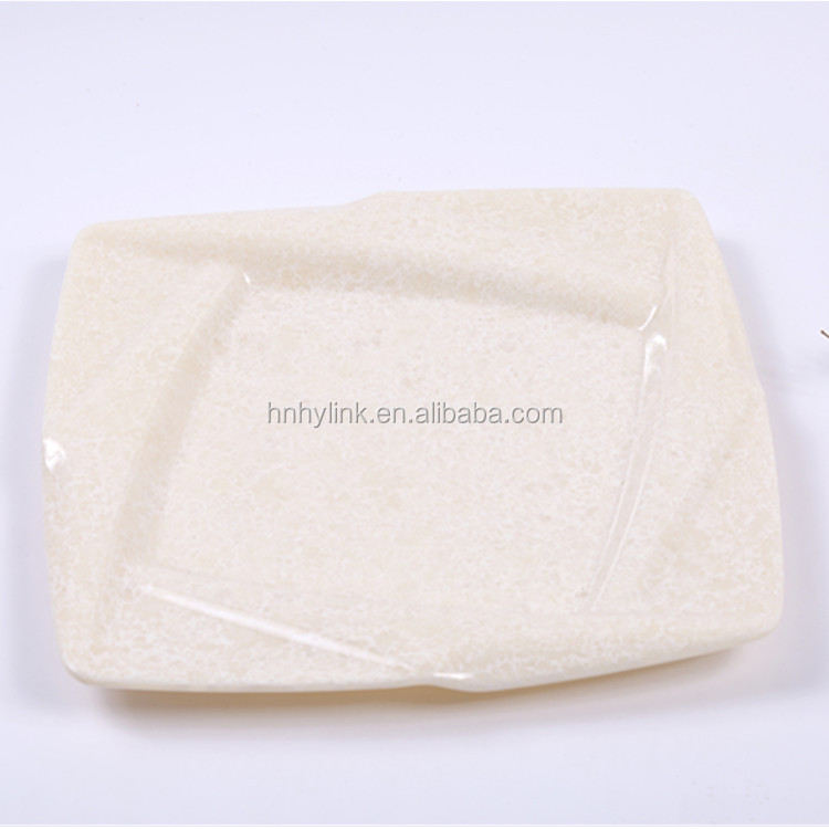 Wholesale 8 inch plastic melamine square plate melamine food plates melamine dinner plates