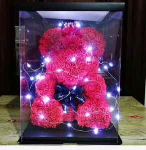 2019 Trend PE Lifelike Rose Bear LED Valentine Gifts Rose Bear Giant Teddy Bear