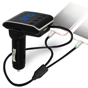 LUTU Q10 car mp3 player bluetooth micro digit fm transmitter with usb sd aux input adapter charger for phone