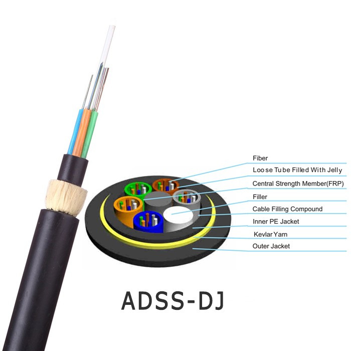 Efon繊維ケーブルのArimidヤーンの強さメンバーADSS 80m 100m 120mのスパンの光ファイバーケーブル