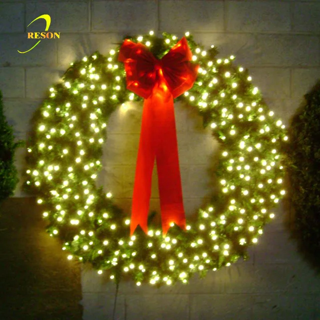 Decorative Round Christmas Wreaths With Led Lights