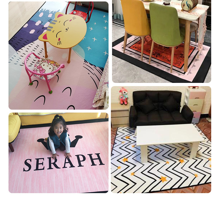 Simple Style Anti Slip Machine Washable No Fadding Pink English Victoria's Secret Bedroom Carpet Rugs