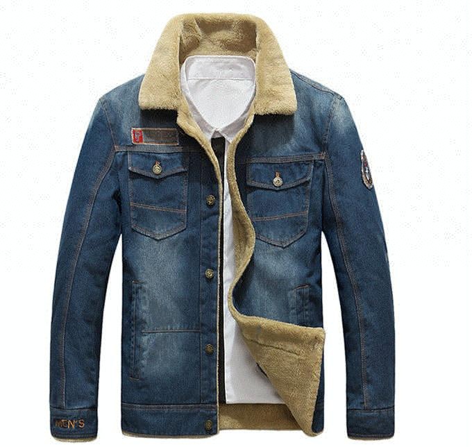 В наличии, оптовая продажа, модная уличная зимняя бархатная Теплая мужская джинсовая куртка