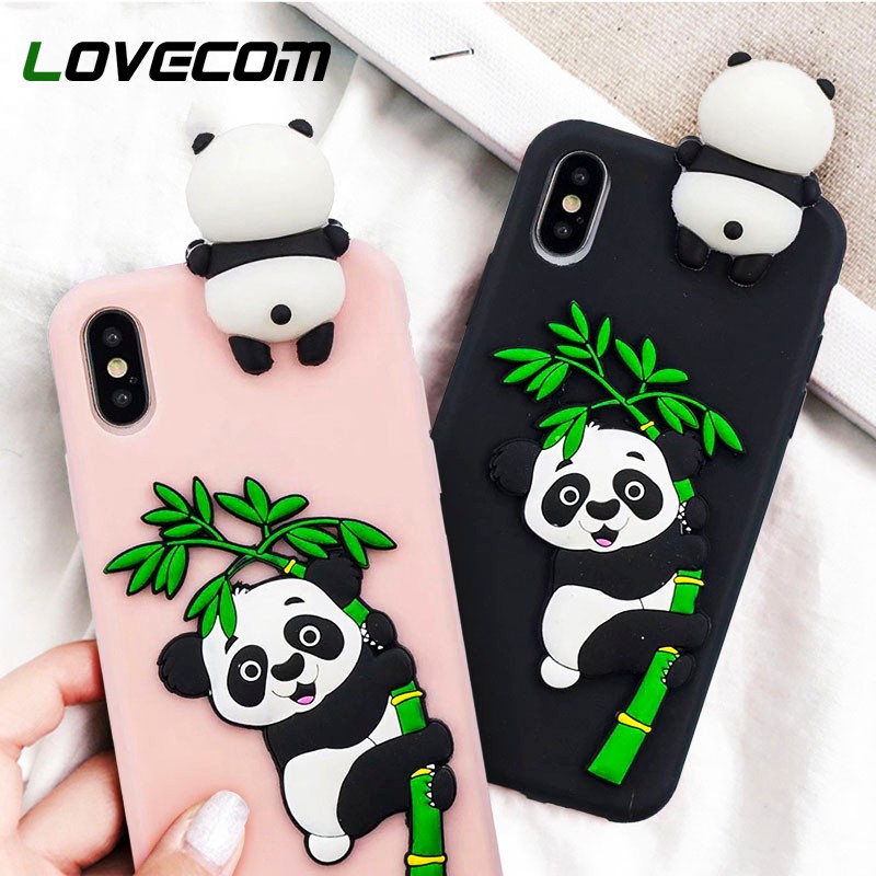 3D Toy Panda Phone Case For iPhone XS Max XR 6 6S 7 8 Plus X 5 5S SE Back Cover Fashion Lovely Cartoon Cases Luxury Capa