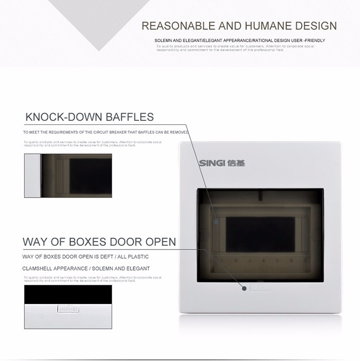 White color and PC material panel 4 way electrical behind wall junction box