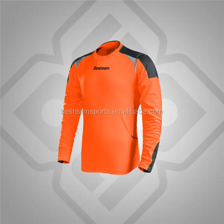 Red, Neon, Sky, Grey Goalkeeper Soccer Jersey Padded Goalie Shirt with Sponge Protector