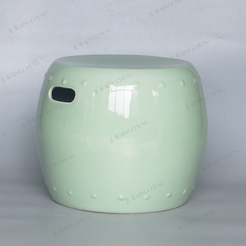 Porcelain kids garden seat  flower stand ceramic drum stool with different single color for home decoration