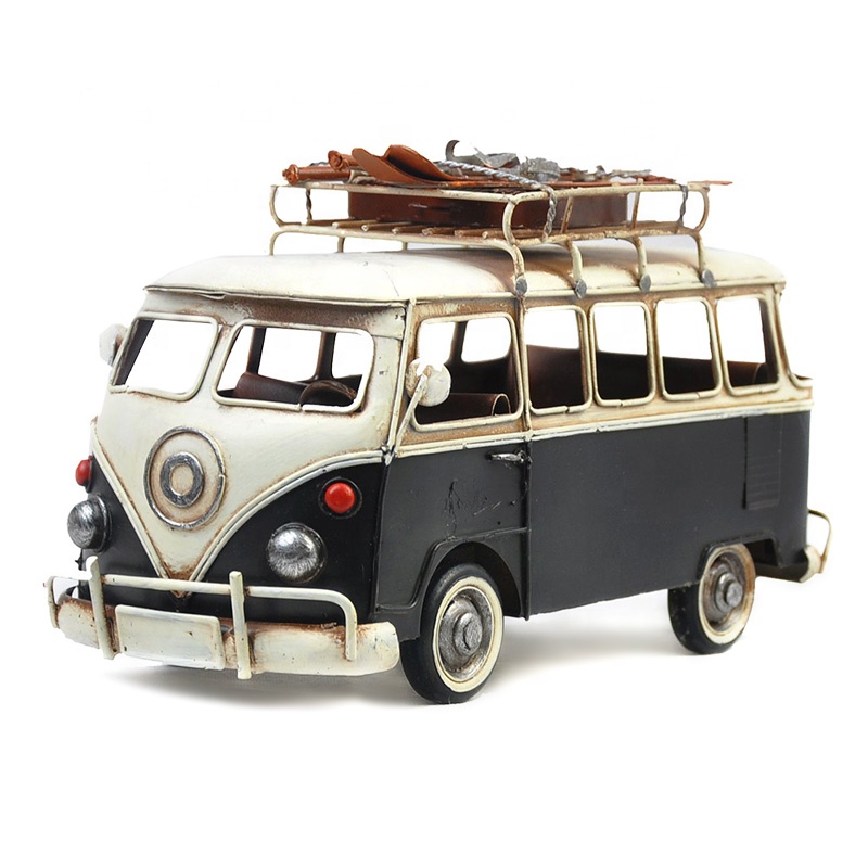 Литые под давлением модели автобусов, античные классические ретро-автобусы ручной работы для дома/кафе/паба, украшение или подарки, старая мода