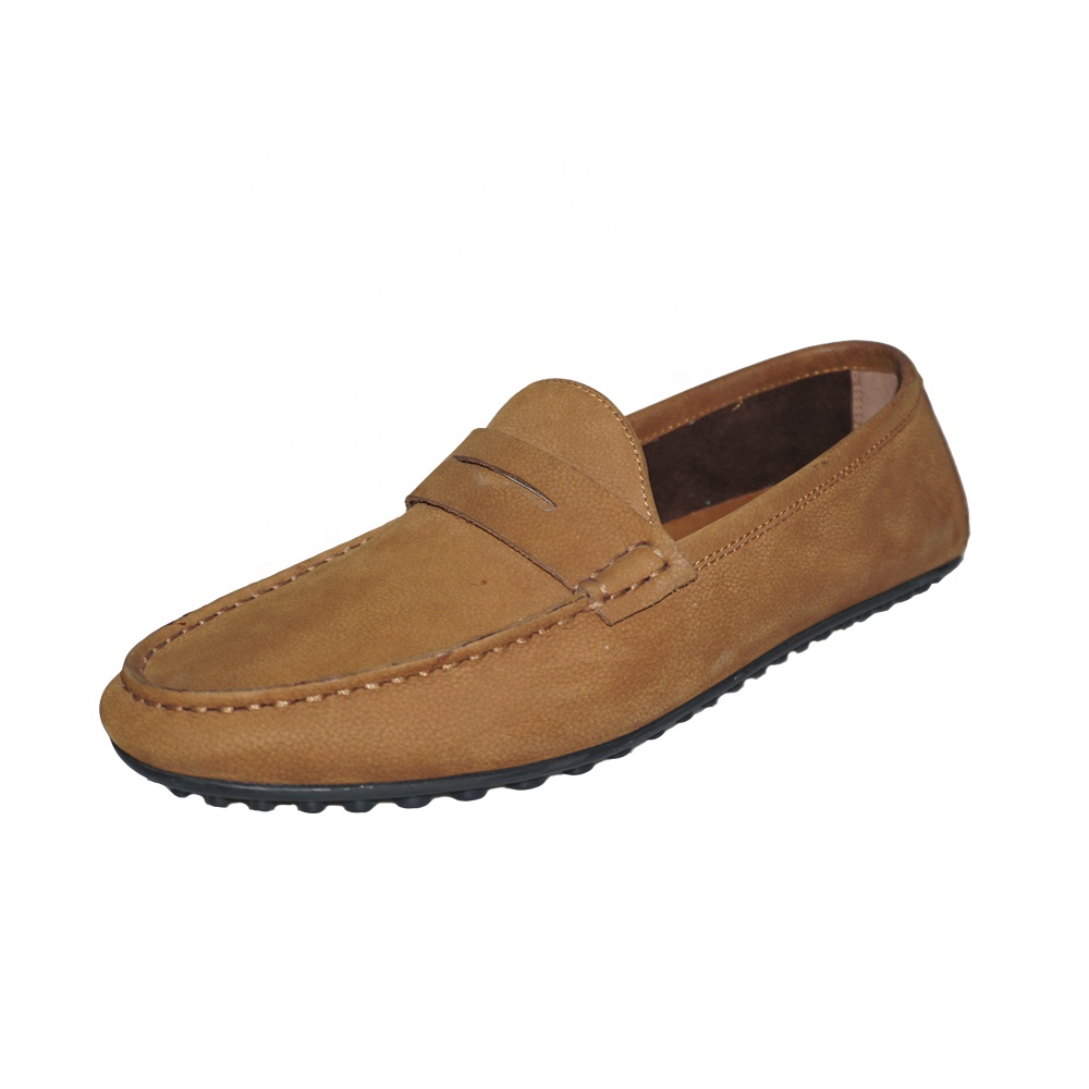 Italian Men Shoes Genuine Leather Suede Moccasins Brown Driving Shoes Boat Men Loafers