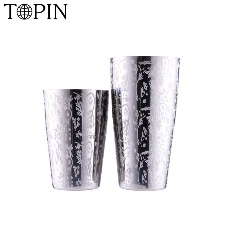 Бостонские шейкеры из нержавеющей стали высокого качества с вытравленным узором