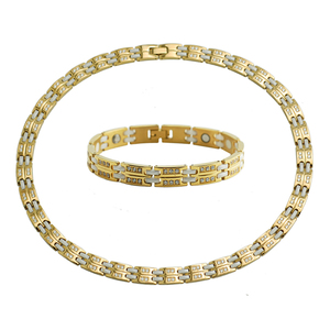 fashion cubic zirconia  gold plated stainless steel artificial