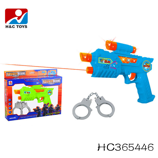 卸売男の子ふりおもちゃ警察銃セット子供おもちゃ銃手錠付きHC365445