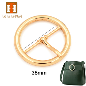 38mm bag hardware zinc alloy metal round belt buckle for handbag
