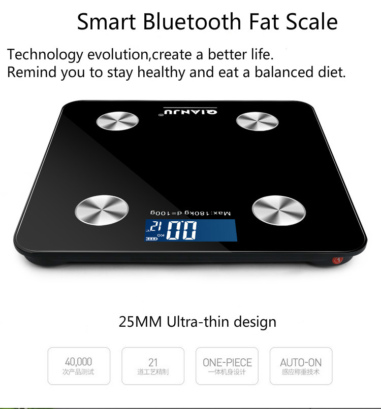 180Kg 396lb Digital Body Bathroom Scale Electronic Personal Weight Scale Machine Body Fat Scale