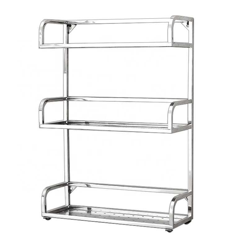 2Set Wall Mount Spice Rack Holder Kitchen Hang Hook Organizer Home Storage Black