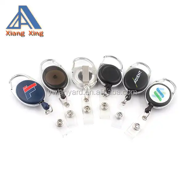 Source CARABINER RETRACTABLE RECOIL YOYO reel SKI PASS ID CARD HOLDER BADGE  REEL KEY CHAIN on m.