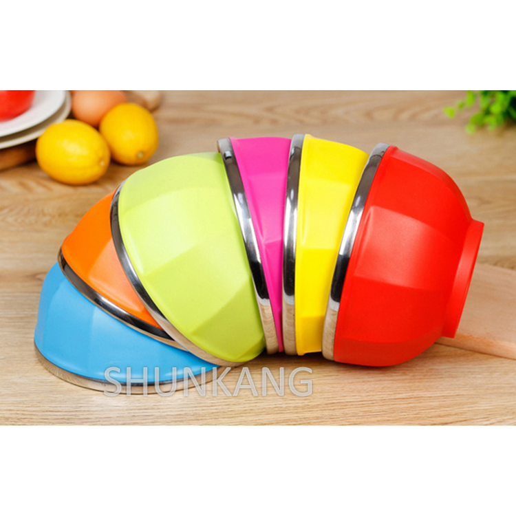 Colorful Stainless Steel Metal Soup Bowl Dinner Food Basin Mixing Bowl For Children