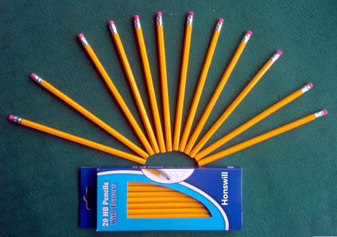 3.5 inch/7inch HB yellow pole with or without top eraser writing pencils